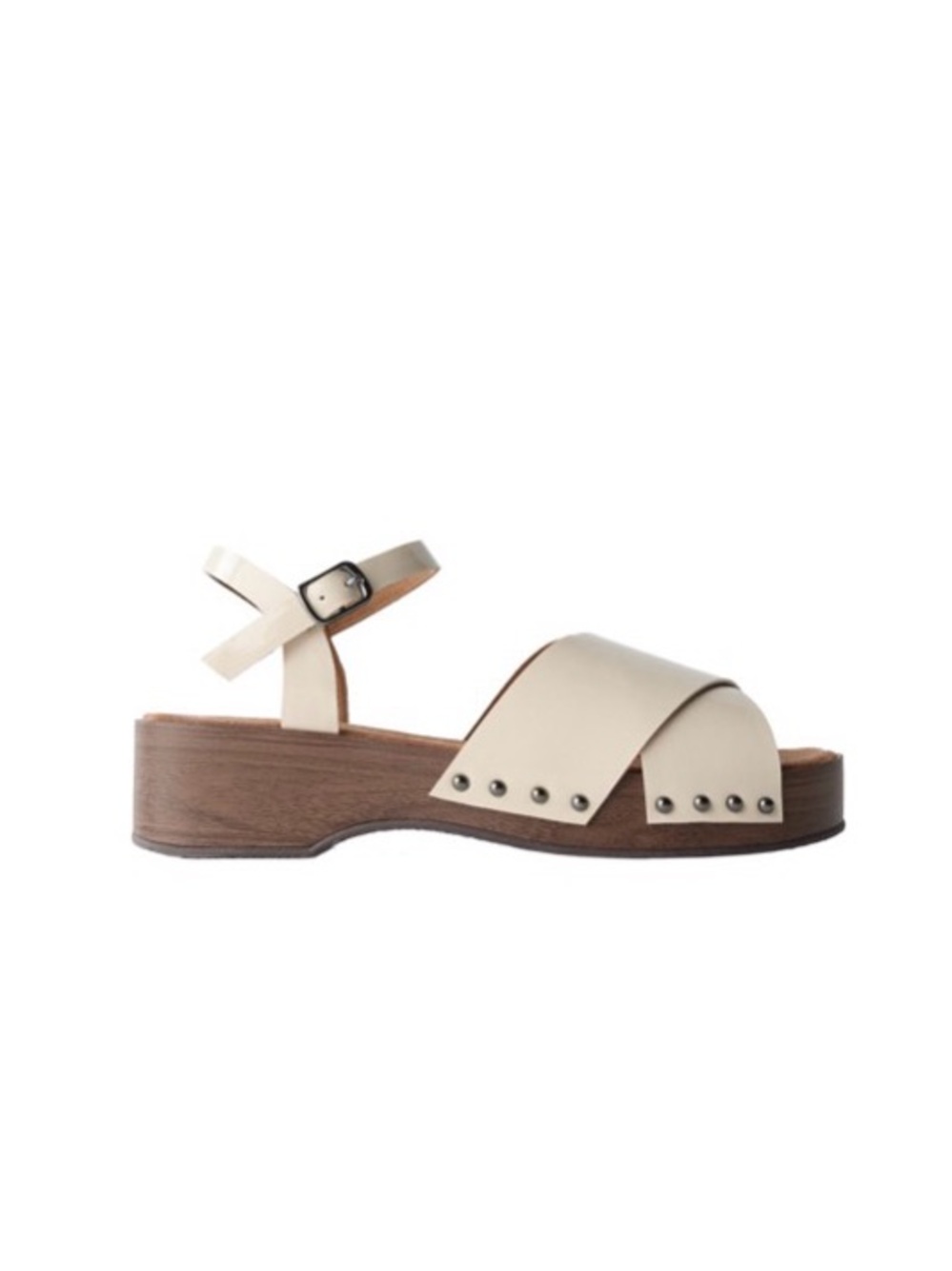 NWOT Zara Girls Neutral Patent Finish Clogs